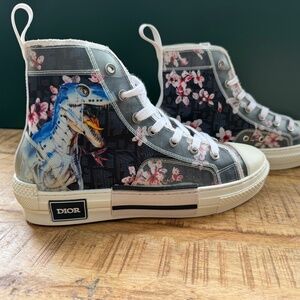 dior b23 high canvas sorayama dinosaur navy
